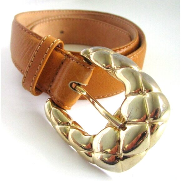 Morgan Taylor Genuine Leather Orange/Light Brown Belt - Women Size Small 24-28" - Picture 2 of 9